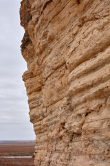 Weathered eroded rock face at Castle Rock Badlands