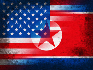 United States And North Korea Flag 3d Illustration