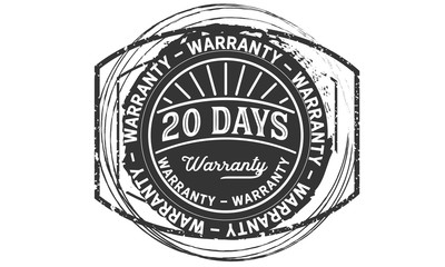 20 days warranty icon stamp