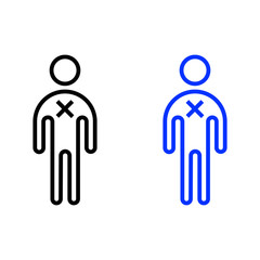 Man with a cross icon