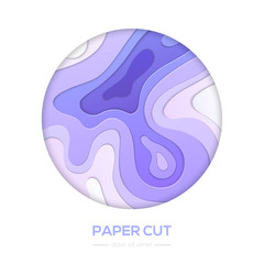 Purple abstract layout - vector paper cut banner