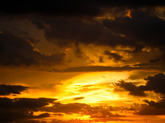 almost night sunset with nimbus.