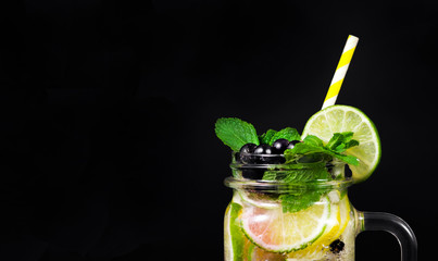 Cocktail on black background