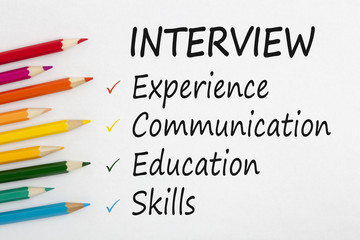 Interview written on white background
