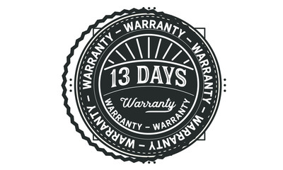 13 days warranty icon stamp