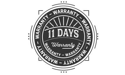 11 days warranty icon stamp