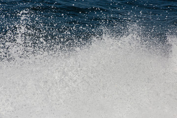 Naklejka na ściany i meble Sea waves splashing, yacht track