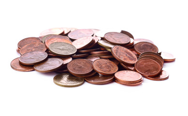 Coin thai bath on white background