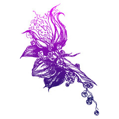 Beautiful hand drawn vector seamless pattern with cotton branch. Hand drawn boho chic style design elements. Perfect for wallpapers, web page backgrounds, surface textures, textile. Tattoo, vector