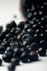 blueberries background. blueberries are scattered