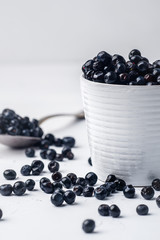 blueberries background. blueberries are scattered