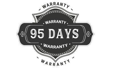 95 days warranty icon stamp