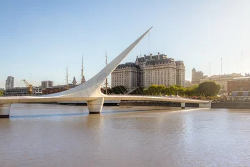 Fototapete Rund Womens Bridge (Puente de la Mujer) in Puerto Madero - Buenos Aires, Argentina © diegograndi