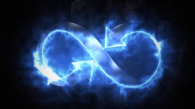 The symbol of infinity glows blue on fire 35.