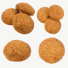 bread bakery white background with cereals