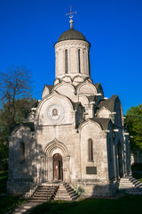 Obraz premium Orthodox Spassky Cathedral of the Vernicle Image of the Saviour in the Andronikov monastery, Moscow. Russia. Architectural monument of the 15th century.