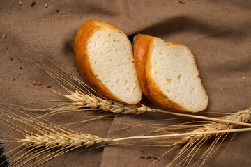 a piece of cereal still life black background table