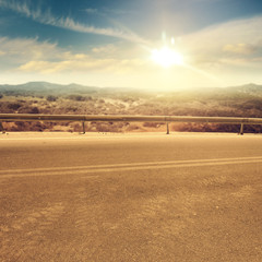 Naklejka premium summer road and free space for your decoration. 