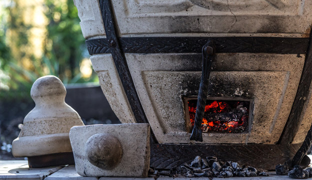 fired coals in tandoori