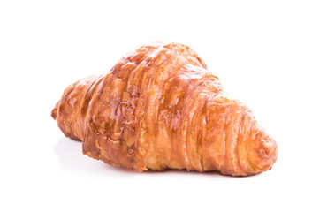 A croissant on white background