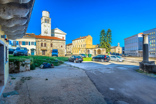 Vizinada old town architecture. / Scenic view at old roman architecture in Istria region, Vizinada town.