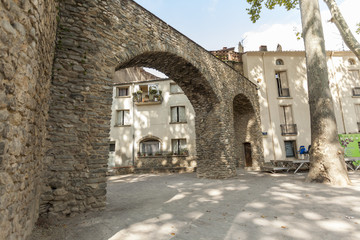   Historic center, street, square Pablo Picasso, village of Ceret.France.