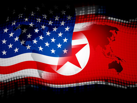 North Korea And US Diplomatic Deal 3d Illustration