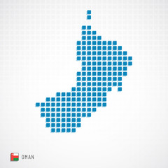 Fototapeta premium Oman map and flag icon