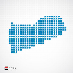 Fototapeta premium Yemen map and flag icon