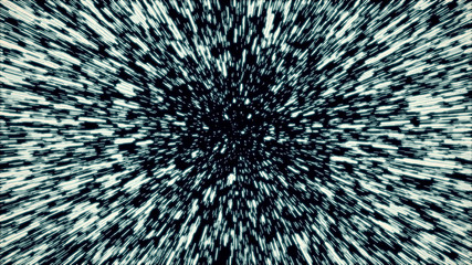Abstract jump in space in hyperspace among stars and flying in the wormhole 3d illustration