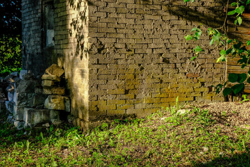 details of old stone building in latvian countryside