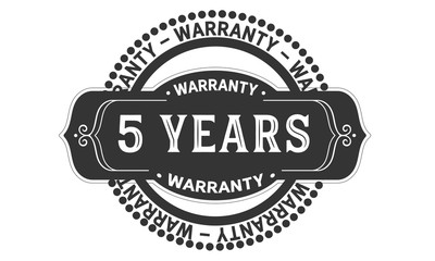 5 years warranty icon stamp