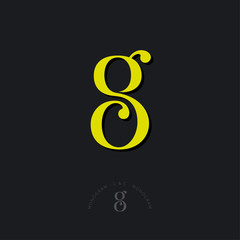 G and C combined letters, the initial of beautiful letters. Classic style. Monochrome option.
