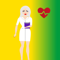  girl doctor/In the picture a girl doctor, a clinic, a girl with a folder. A nurse, obstetrician, a doctor, an emergency clinic, a doctor at home, a pediatrician.