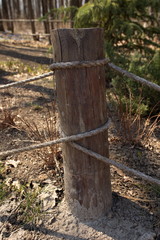 Fence wooden log