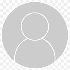 Graues, rundes Avatar-Default-Bild. Vektor und Transparenz. 