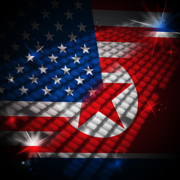 North Korean And American Sanctions Threat 3d Illustration