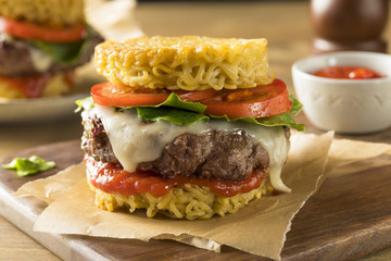 Homemade Ramen Cheese Burger