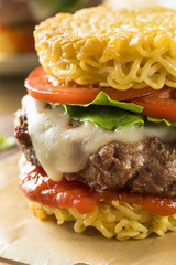 Homemade Ramen Cheese Burger