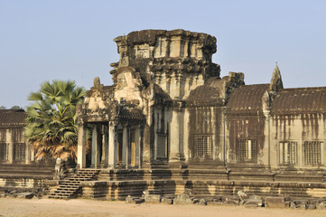 The ancient walls of Angkor Wat. Cambodia