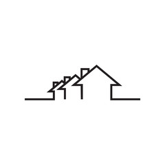 Mono line real estate house logo icon design template