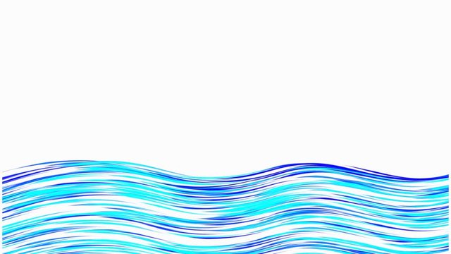 Abstract lines in form Blue Waves on white background