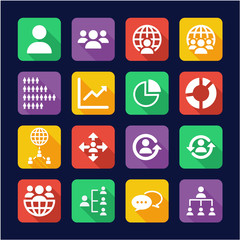 World Population Icons Flat Design 