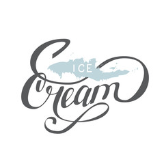 Ice Cream hand written typography lettering for poster, cart and print. Isolated on white background. 