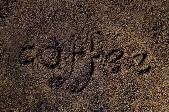 Fototapeta The inscription "coffee" with handwriting.