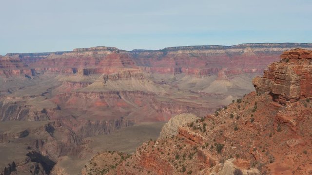 Horizontal Panorama Of The Amazing Biggest Monumental Rocks Of The Grand Canyon