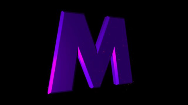 Rotating Roman Letter &ldquo;M&rdquo;. Animated icon with alpha channel