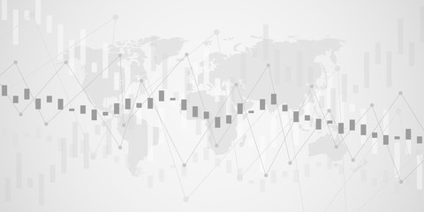 Business candle stick graph chart of stock market investment trading on gray background design. Vector illustration.