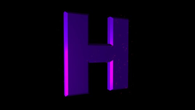 Rotating Roman Letter &ldquo;H&rdquo;. Animated icon with alpha channel