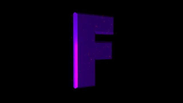 Rotating Roman Letter &ldquo;F&rdquo;. Animated icon with alpha channel
